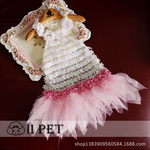 【艾寵兒】寵物手工婚紗裙狗狗重工公主禮服寵物服裝狗衣服批發